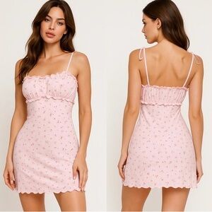 Pink Floral Mini Dress